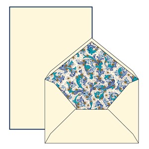 Brevpapir "Blue Pattern" 10/10, 16 x 21,5 cm