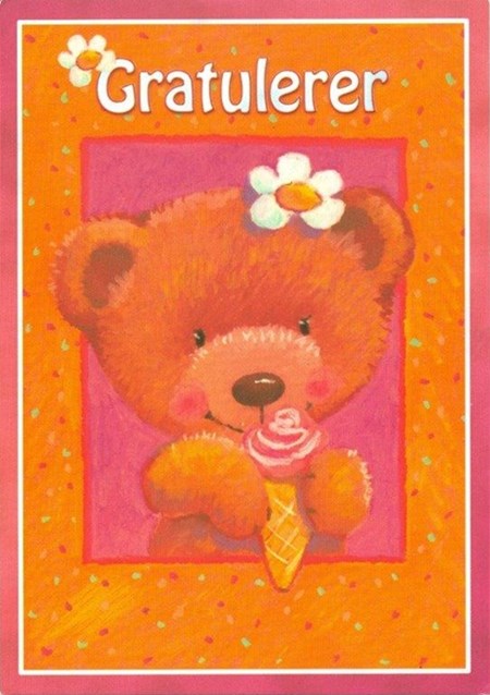 Enklekort, Gratulerer, Bamse