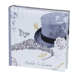 "Top Hat/Tiara Wedding" Fotoalbum, 200 bilde