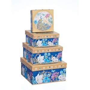 "Floral Peacock" Eskesett kvadratisk (4)