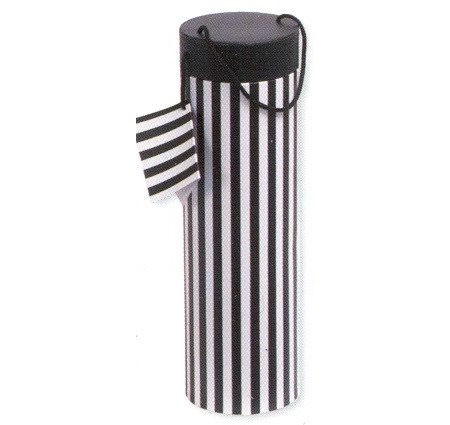 "Candy Stripe Black/White", Flaske-eske rund