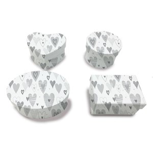 "Wedding Hearts" Gaveesker 4 assorterte