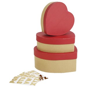 Gaveesker "Kraft Heart with Stickers" (3)