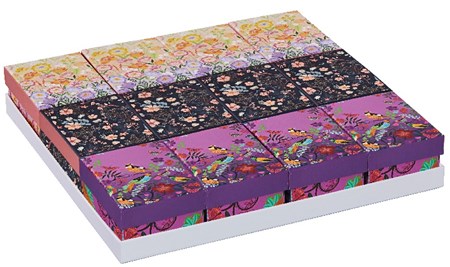 "Floral 5" Rektangulære gaveesker (12) assorterte