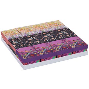 "Floral 5" Rektangulære gaveesker (12) assorterte