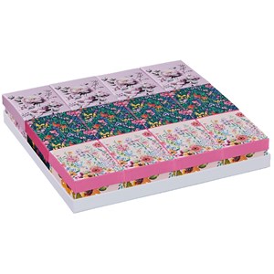 "Floral 6" Rektangulære gaveesker (12) assorterte