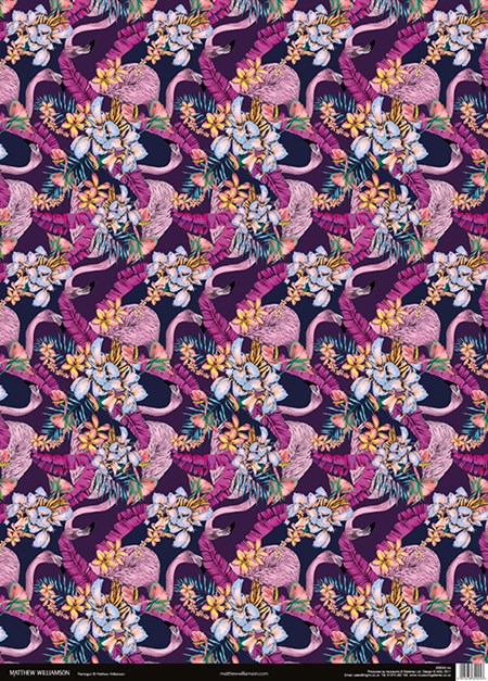Gift Wrap - "Flamingo Bay" 69,6 cm x 50,0 cm