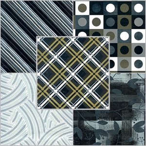 Gavepapir, "Black & White", 1,5m x 70cm, (35), 5 assortert