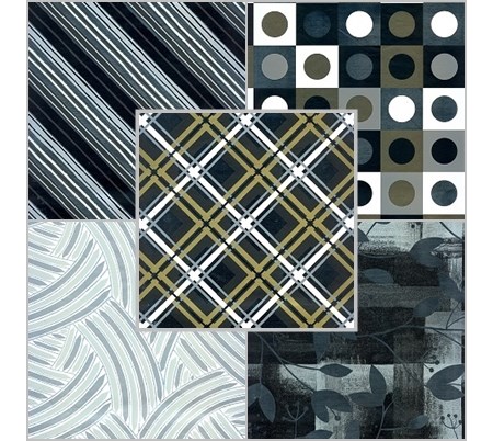 Gavepapir, "Black & White", 1,5m x 70cm, (35), 5 assortert