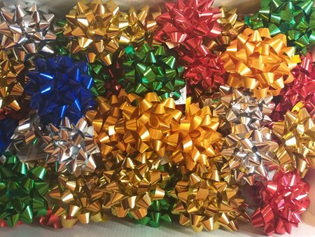 Rosett, "Metallic", stor,  ass farger (48)