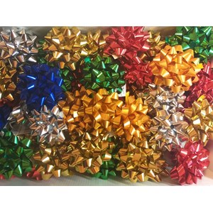 Rosett, "Metallic", stor,  ass farger (48)