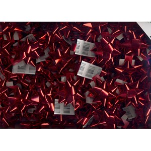Rosett, "Metallic",  Rød, 65 mm i diameter, 100 stk i esken