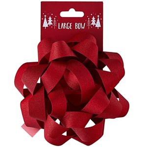 "Red Glitter" Stor rosett, 15 cm (pakning 12 stk)