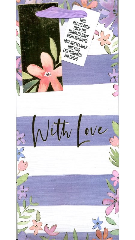 "Navy Stripe Floral" Flaskepose