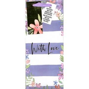 "Navy Stripe Floral" Flaskepose