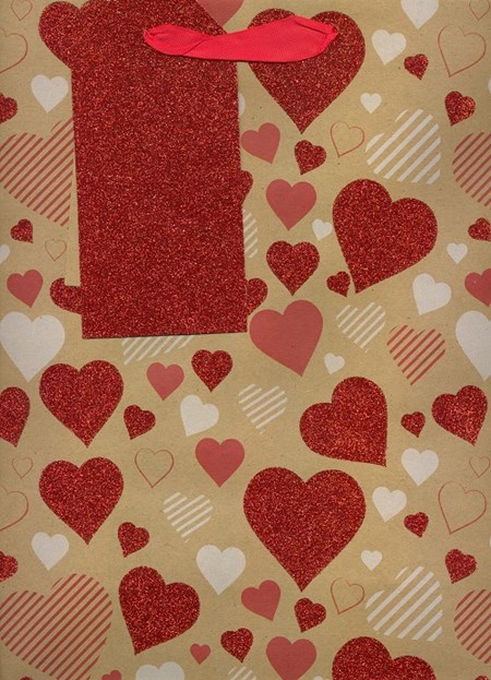 "Kraft Glitter Hearts" Gavepose large