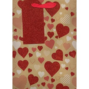 "Kraft Glitter Hearts" Gavepose large
