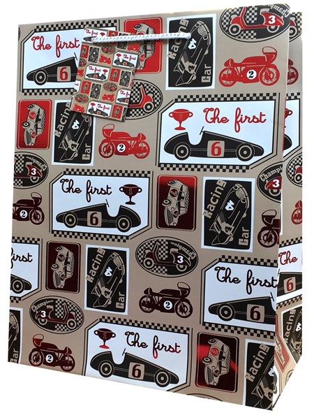 "Vintage Plane, Cars and Music" Gavepose large, 4 assortert