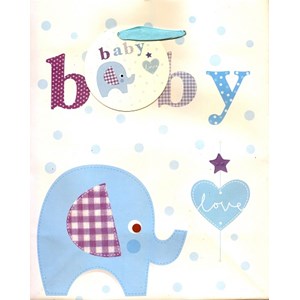 "Baby Elephant" Blue, Gavepose medium