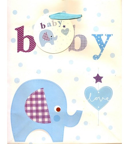 "Baby Elephant" Blue, Gavepose medium