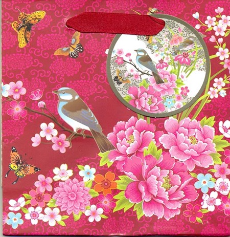 "Red Flower & Bird", Gavepose small