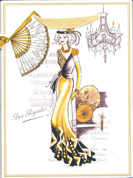 "1920's Art Deco Ladies" Gavepose small, 3 assortert