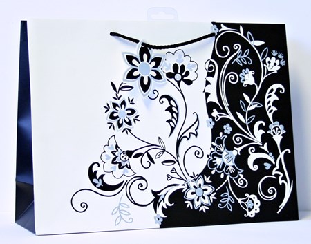 "Floral Swirl" Gavepose shopper, 2 ass
