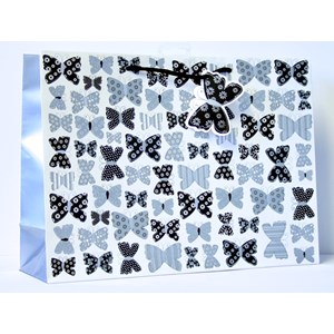 "Butterflies Black/White" Gavepose shopper