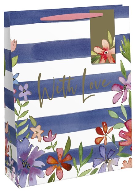 "Navy Stripe Floral" Gavepose X-large