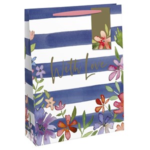 "Navy Stripe Floral" Gavepose X-large