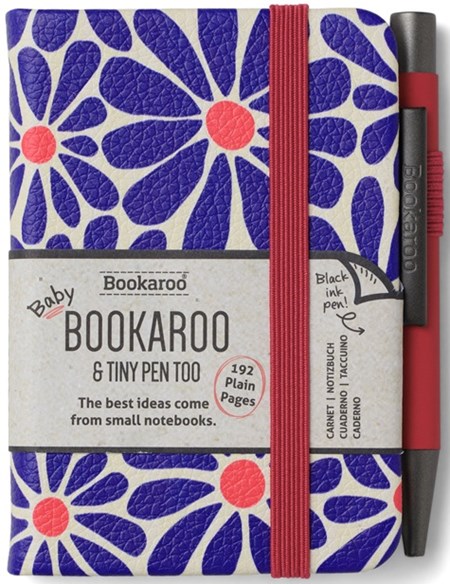 "Bookaroo - A7 Baby Notebook & Pen - Pink & Purple - Daisy"