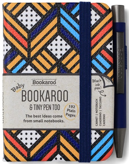 "Bookaroo - A7 Baby Notebook & Pen - Navy & Yellow - Geo"