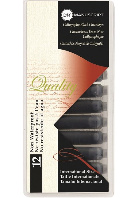 "Calligraphy Fountain Pen Ink", 12 sorte blekkpatroner