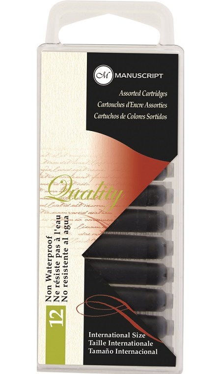 "Calligraphy Fountain Pen Ink", 12 assorterte blekkpatroner