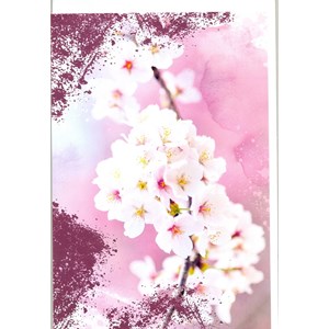 "Fruktblomstring rosa foliert"  Dobbelt blomsterkort