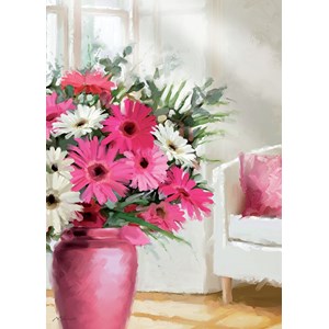 "Pink Gerberas" Dobbelt blomsterkort