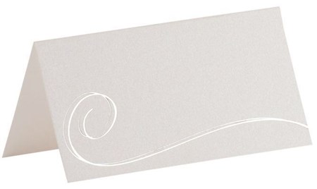 Bordkort "Taupe farge m/sølv emblem" 6 stk.