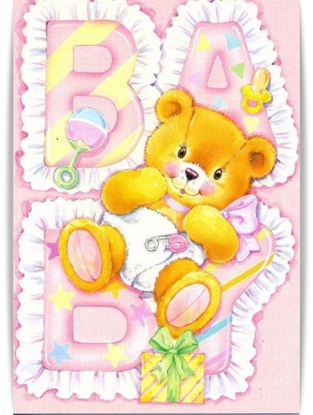 Baby, rosa bamse