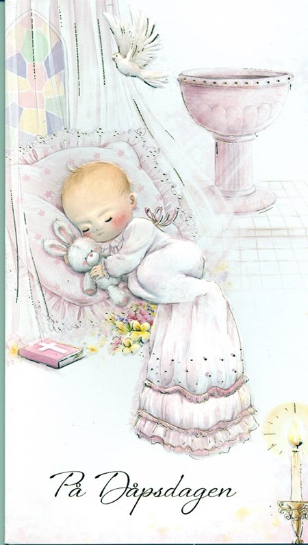 "På Dåpsdagen" Jente, dobbelt kort EAN7330324100005