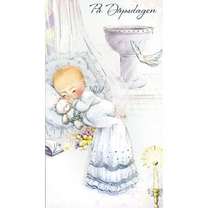 "På Dåpsdagen" Gutt, dobbelt kort EAN7330324100005