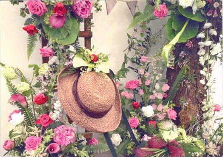 Enkle kort, "Straw Hat and Roses"