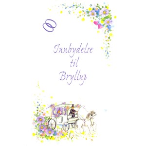 Innbydelse, Bryllup, Karjol, pk. a 8 stk.