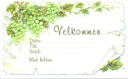 Innbydelse, Velkommen, pk. a 6 stk.