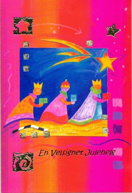 Doble julekort, "En Velsignet Julehelg",  3 vise menn