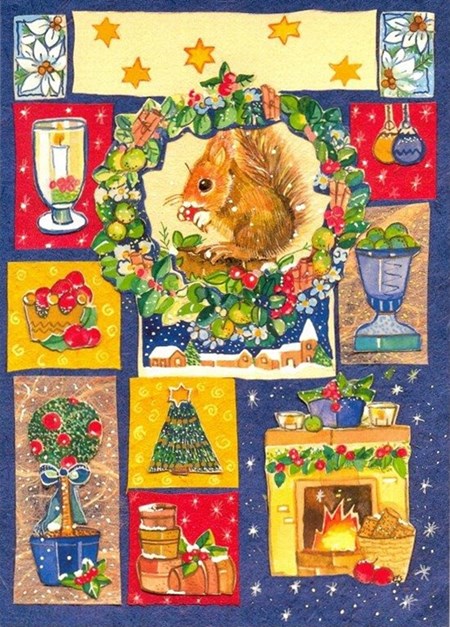 Doble julekort, "God Jul og Godt Nytt År",