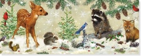 "Winter Forest Friends", Julekort m/eng. tek