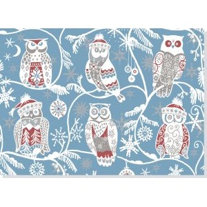 "Santa Owls", Julekort m/eng. tekst 20 kort/