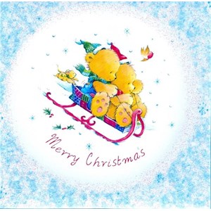 "Teddies & Snowman", 30 Christmas Cards