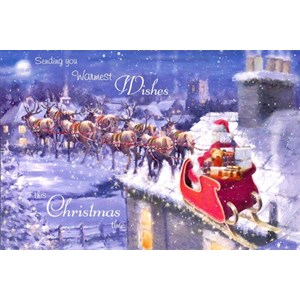 "Santa and Sleigh", 10 Luxury Christmas Card
