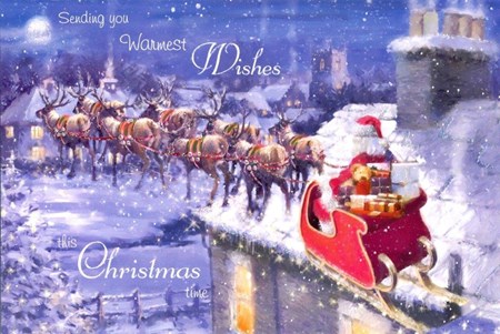 "Santa and Sleigh", 10 Luxury Christmas Card